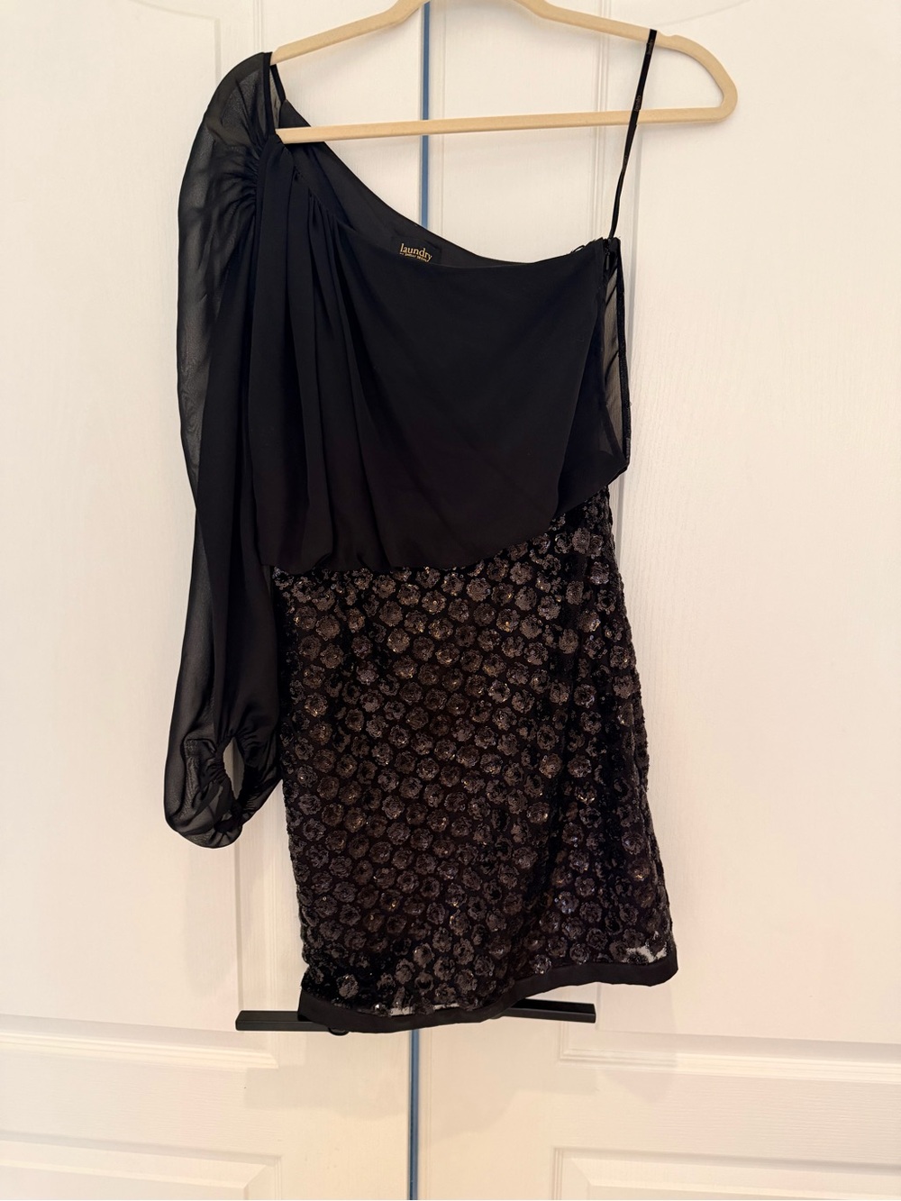 Laundry by shelli segal dress Black One-Shoulder Sequin Cocktail Dress